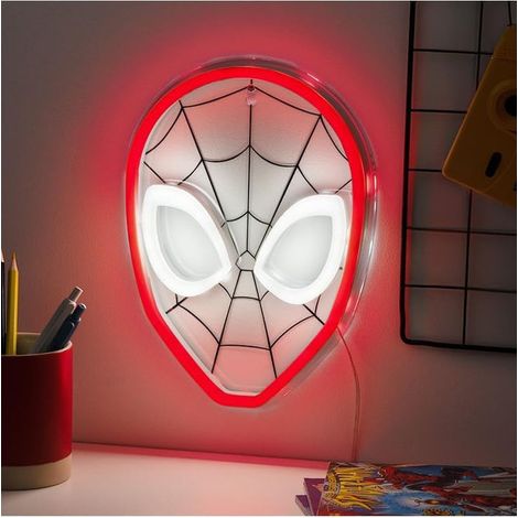 Paladone Luce Neon LED Spiderman Decorazione da Parete Licenza Ufficiale Marvel Rosso