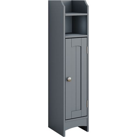 mobiletto bagno Bianco, Grigio, 18 x 81 cm con 5 scomparti, Vicco (1/5)