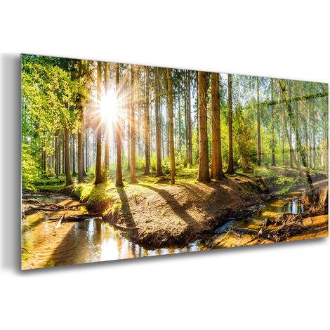 Tableau sur verre – 120 x 60 cm - Tableau mural décoratif - Verre Décorative - Panorama de Paysage (1/5)