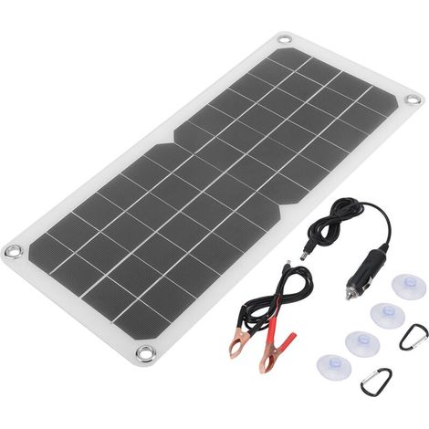 Panneau Solaire Flexible pour Voiture 10W 18V - Double USB 5V, Charge Téléphone, pour Sac à Dos ou Fixation Externe (1/5)