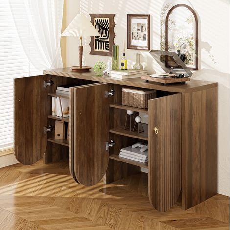 Aparador de MDF 147 x 40 x 80 cm con 4 puertas y baldas regulables HAVRYA (1/5)