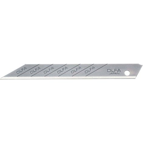 Lot de 10 couteaux hackables, 9mm, angle de coupe 30°, argent  OLFA SAB-10