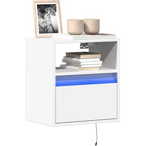 TV-Wandschränke mit LED-Beleuchtung 2 Stk. Weiß 41x31x45 cm