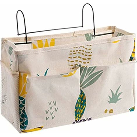 Cesto portaoggetti da appendere al comodino, 1 pezzo, borsa portaoggetti da appendere al comodino con 3 tasche per letto a castello, dormitori, sponde del letto e sedia, (1/5)