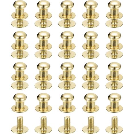 Clou à Tête Sphérique Avec Rivets à Visser 6mm Doré Clair 20pcs (1/5)