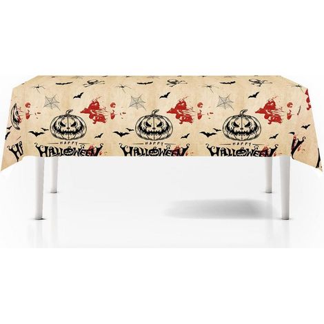Halloween Tischdecke Kürbis Motiv 108x180cm wasserdicht Einweg & wiederverwendbar
