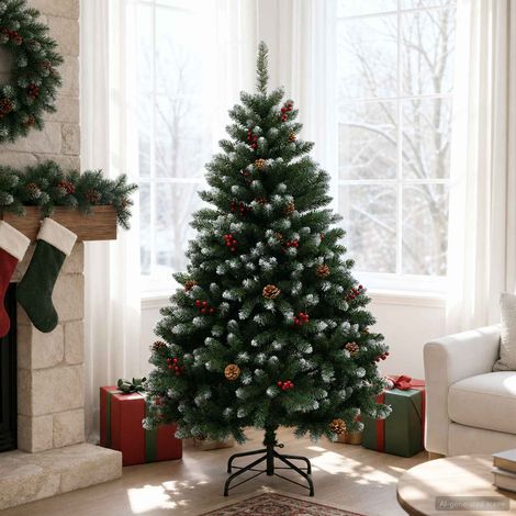 vidaXL Árbol de Navidad artificial con ramas articuladas 150 cm PVC (1/5)