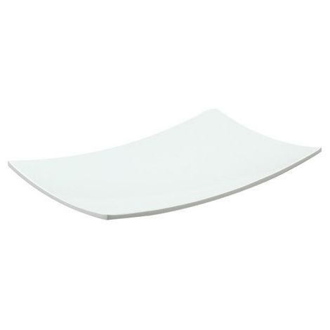 Piatto vassoio curvo in Melamina Bianco avorio 27 x 16 cm