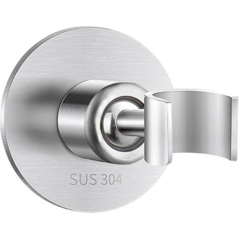 Support Pommeau De Douche Sans Percage,Universel Support De Douche En Acier Inoxydable Fixation Pommeau De Douche Réglable à 360 ° (1/4)
