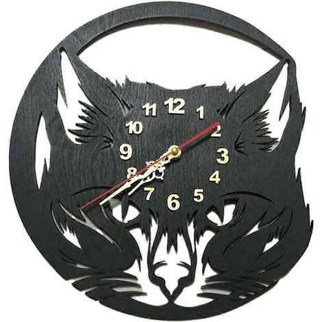 Horloge murale chat mignon, horloge murale en vinyle représentant un petit chat mignon, cadeau pour chambre d'enfant, décoration murale. (1/5)