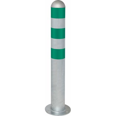 MORAVIA Schutzpoller CITY Stahl feuerverzinkt H 800 mm grüne Reflexringe (1/2)
