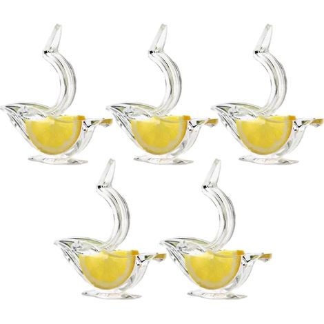 5 pièces presse-citron pince acrylique manuel citron tranche presse-agrumes pratique Transparent fruits presse-agrumes pour la maison (1/3)