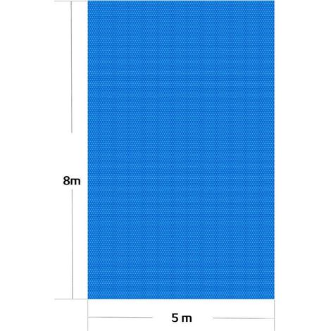 Bâche à bulles 5x8 m couverture de piscine solaire chauffage de bassin bleu (1/5)