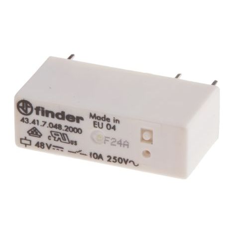 [JAMAIS UTILISÉ] Finder 43 Series Relais de puissance 1 RT, bobine 48V c.c. Montage sur CI 250mW ( Prix pour 1 )