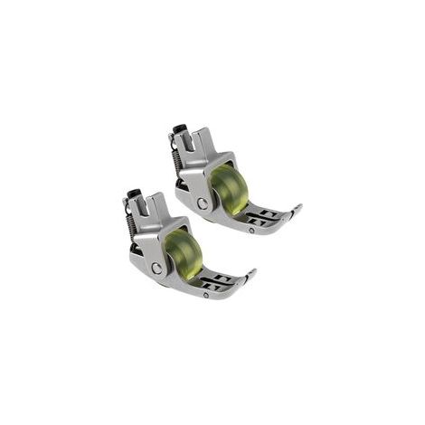 Lot de 2 Pieds Presseurs à Roue en Caoutchouc 3 Rouleaux Pièce de Rechange pour Pied Presseur à Roue étroite Convient à La Plupart des Machines à Coudre Industrielles PVC Cuir Tissu (1/5)