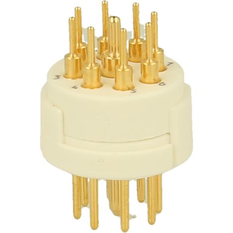 HUMMEL M23 Signal Einlöt-Kontakteinsatz Stift Einlötanschluss, Polzahl 9-polig, 1+8 200V Steuerkontakt 200V, 20A/8A, Farbe weiß - 1 Stück (1/3)
