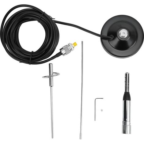 Ventouse d'antenne VHF UHF pour voiture, avec câble de 5m, Kit adaptateur SMA femelle, étanche, Plug and Play (1/5)