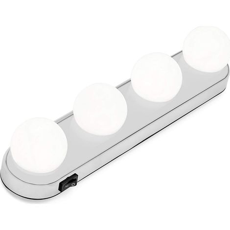 Miroir cosmétique portable, Lumière de Miroir, 4 Ampoules Hollywood Kit de Lumière LED pour Miroir Cosmétique (1/5)