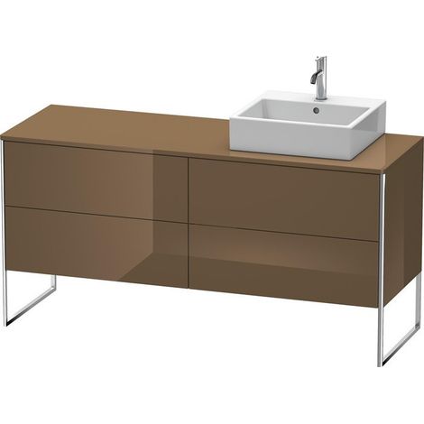 Meuble sous-vasque XSQUARE 778x1600x548m avec éclairage re brun olive haute brillance