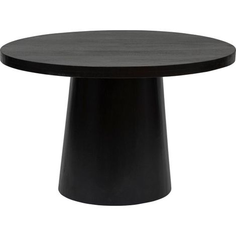 Atmosphera – Table de salle à manger ronde 120cm en bois de manguier noir – Accueille jusqu'à 4 personnes – Hauteur 76cm – Montage facile (1/4)