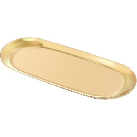 2 pièces - Plateau - Acier inoxydable - Convient pour une utilisation comme bol de service, plateau de serviette, plateau à thé (1/5)