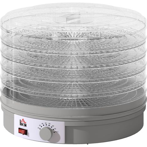 Déshydrateur alimentaire 5 niveaux 245W thermostat réglable gris