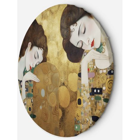 Tableau sur toile Image circulaire - Portrait de femme en or - G. Klimt 60x60 (1/5)