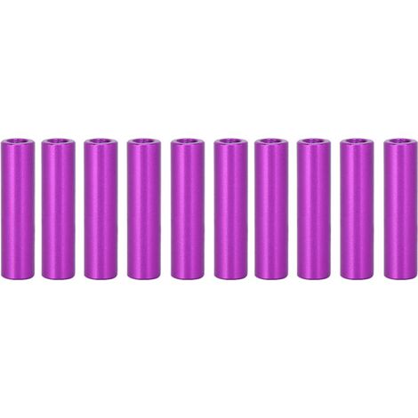 10 Stück M3x20 Aluminium-Gewindeabstandshalter, violette runde Distanzstücke für Elektronik