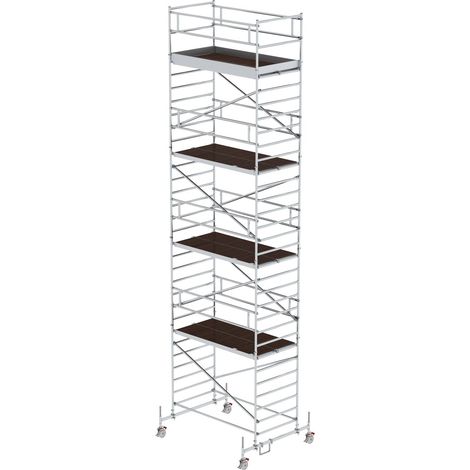 Günzburger Steigtechnik Rollgerüst 1,35 x 2,45 m mit Fahrbalken & Doppel-Plattform Plattformhöhe 8,45 m (1/2)