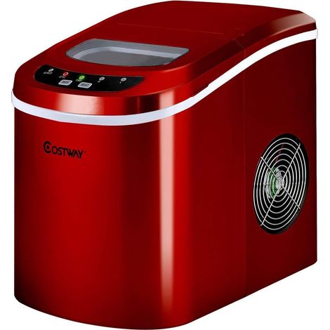 Máquina Hacer Cubitos Hielo Fabricadora Productor De Hielo con Bandeja 2,2L12kg Rojo