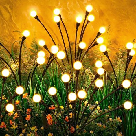 Lumières solaires Luciole 4 pcs, 10 LED blanc chaud, IP65, batterie 600 mAh — à planter pour jardin (1/5)