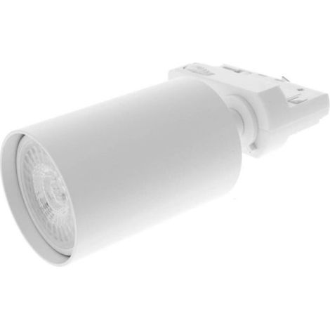 Porta Faretto da Binario Trifase, Attacco GU10 orientabile e ruotabile, attacco 4 fili, compatibile con 3 linee di accensione, Max 50W 220V, Bianco