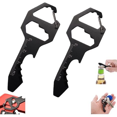 2 PIÈCES Mini tournevis portable - Porte-clés multifonctionnel - Outil EDC format carte - Mini outils - Outils de plein air - Gadgets créatifs - Convient pour le camping et une utilisation quotidienne (1/5)