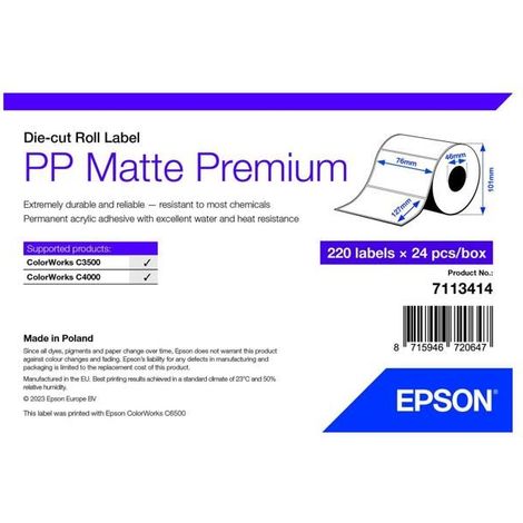 Accessoires de papeterie Epson 7113414 Blanc