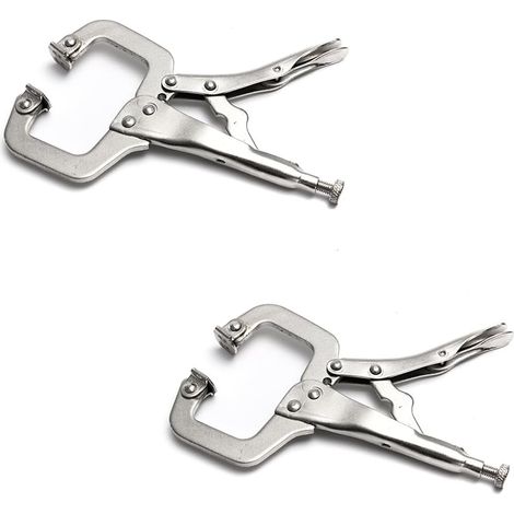 Lot de 2 colliers de serrage de 22,9 cm avec patins pivotants en acier pince étau de soudage (1/3)