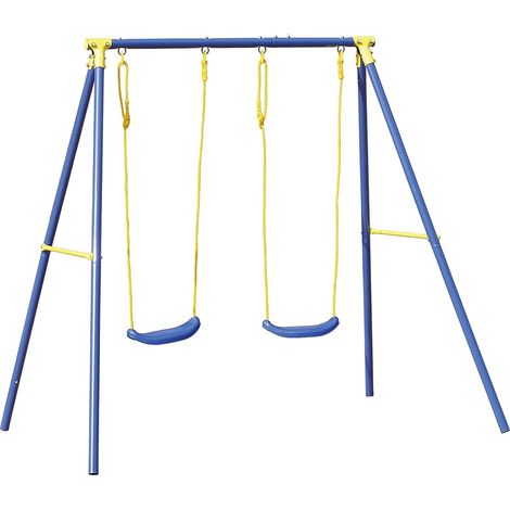 Altalena da giardino doppia in acciaio gioco da giardino per bambini altalena a due posti per esterni