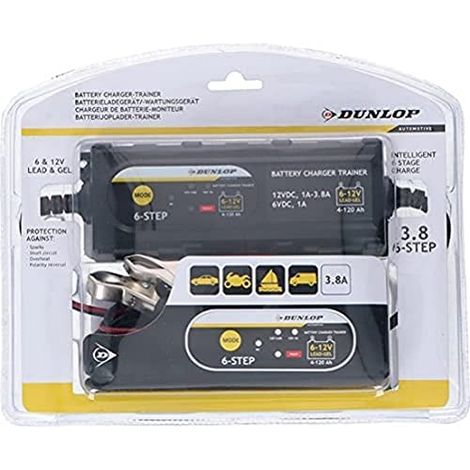 CARGADOR PARA BATERÍA DE COCHE 6/12V DUNLOP (1/5)