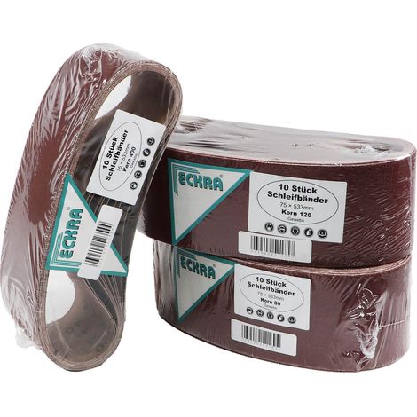 Eckra Schleifband 75x533 mm 30 Schleifbänder Mix Sortiment Korn 80-120-400 (1/5)