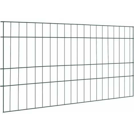 Ensemble de clôture de jardin en acier, 5 pièces, vert, 100 x 50 cm