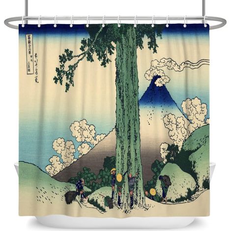122x183cm Mont Fuji Paysage Rideau de Douche Japonais Ukiyo-e Fermier Étreinte Arbre Rideau de Bain Orient Traditionnel Anime Art Rideau pour Salle Bains Polyester avec Crochets (1/5)