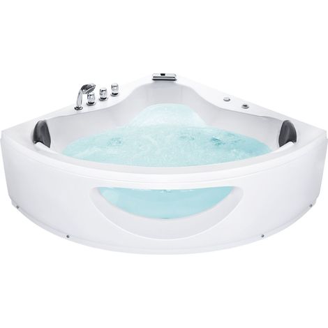 Corner Hot Tub with LED TOCOA 1900 x 1380 mm White