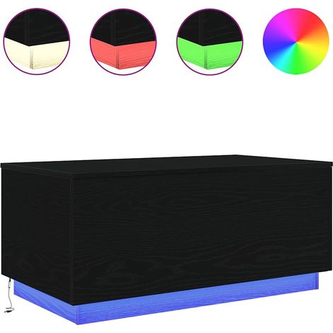Maison Exclusive - Mesa de centro con luces LED roble negro 90x50