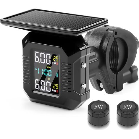 Système de Contrôle de Pression des Pneus Moto TPMS, avec Écran LCD (1/5)