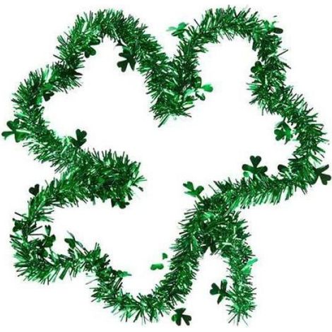 Trèfle - Décoration Thème Saint Patrick - En Chenille Verte - 22 x 22 cm - Pour Intérieur
