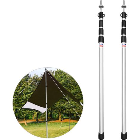 Poteau de tente épais en alliage d'aluminium, tiges de support réglables, abri de plage, auvent, poteaux de remplacement, accessoires pour camping, randonnée, sac à dos (1/5)