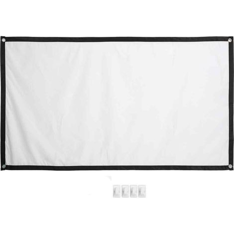 Écran de projection haute définition 60 pouces HD avec 4 crochets pour une utilisation intérieure et extérieure. (1/5)
