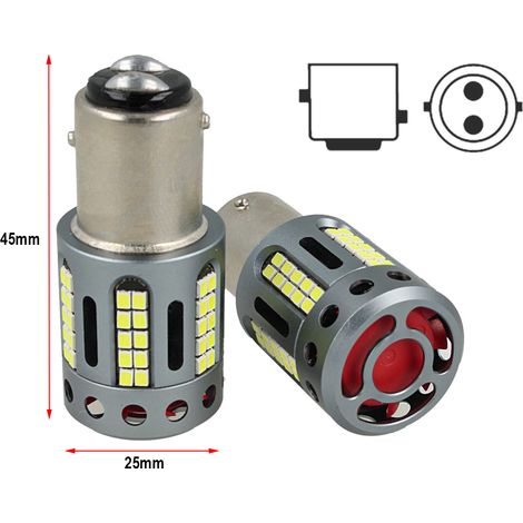 Lampada Led BAY15D 1157 100% Canbus 12V 21/5W Effettiva Bianco 6000K Con Ventola In Testa (1/3)