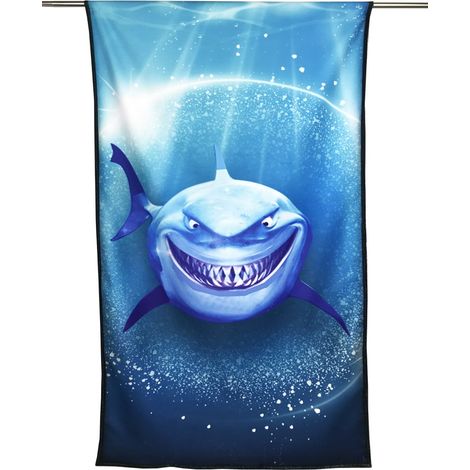 TELO MARE in spugna SQUALO SHARK misura grande cm. 90 X 170 (1/4)