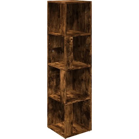 Mobile angolare moderno contenitore compatto 33 x 33 x 132 cm legno composito finitura rovere affumicato 020048262