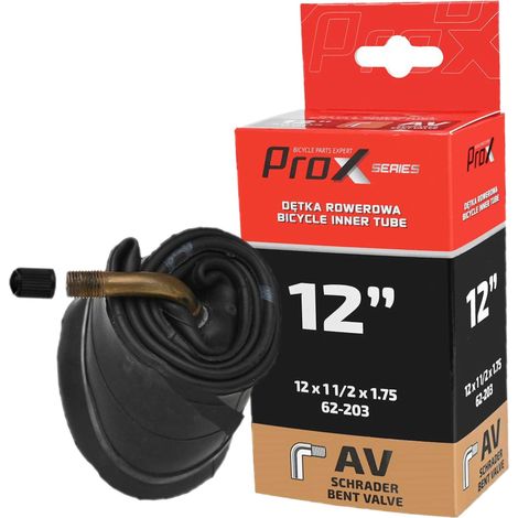 Chambre à air 12" x 1 1/2 x 1,75 avec valve coudée à 45 degrés pour vélo et poussette (1/4)